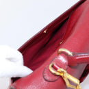 Miu Miu Hand Bag Leather 2way Red Gold Tone Auth bs37156A-29