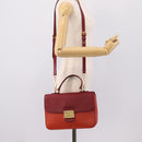 Miu Miu Hand Bag Leather 2way Red Gold Tone Auth bs37156A-30