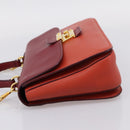 Miu Miu Hand Bag Leather 2way Red Gold Tone Auth bs37156A-3