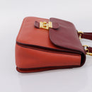 Miu Miu Hand Bag Leather 2way Red Gold Tone Auth bs37156A-4