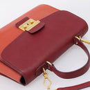 Miu Miu Hand Bag Leather 2way Red Gold Tone Auth bs37156A-6