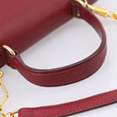 Miu Miu Hand Bag Leather 2way Red Gold Tone Auth bs37156A-7