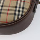 Burberrys Nova Check Shoulder Bag Canvas Beige Gold Tone Auth bs37157-17