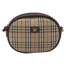 Burberrys Nova Check Shoulder Bag Canvas Beige Gold Tone Auth bs37157-13