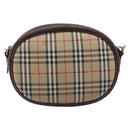 Burberrys Nova Check Shoulder Bag Canvas Beige Gold Tone Auth bs37157-2