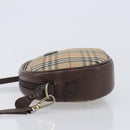 Burberrys Nova Check Shoulder Bag Canvas Beige Gold Tone Auth bs37157-4