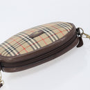 Burberrys Nova Check Shoulder Bag Canvas Beige Gold Tone Auth bs37157-7