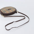 Burberrys Nova Check Shoulder Bag Canvas Beige Gold Tone Auth bs37157-8