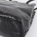 CHANEL COCO Mark Tote Bag Patent Black Gold Tone CC Auth bs37158-15