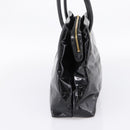 CHANEL COCO Mark Tote Bag Patent Black Gold Tone CC Auth bs37158-4