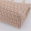 FENDI Zucchino Canvas Hand Bag Beige Gold Tone 8BH132 Auth bs37159A-15