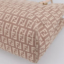 FENDI Zucchino Canvas Hand Bag Beige Gold Tone 8BH132 Auth bs37159A-17