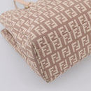 FENDI Zucchino Canvas Hand Bag Beige Gold Tone 8BH132 Auth bs37159A-18