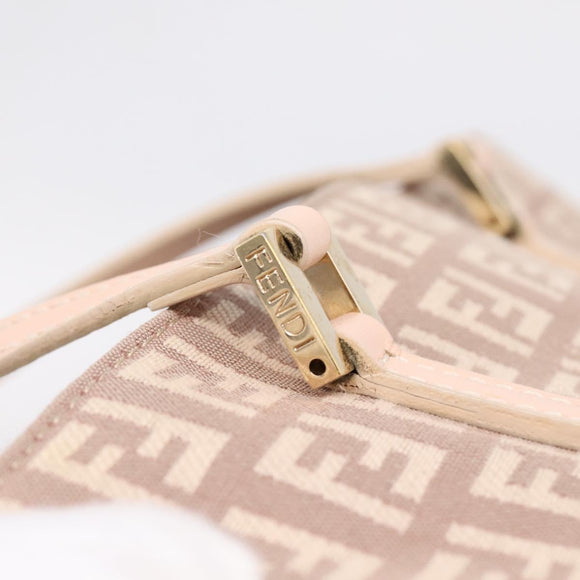 FENDI Zucchino Canvas Hand Bag Beige Gold Tone 8BH132 Auth bs37159A