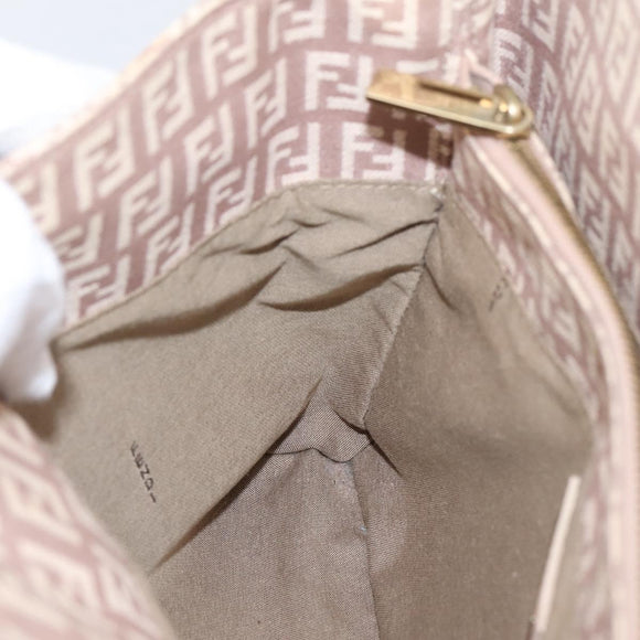 FENDI Zucchino Canvas Hand Bag Beige Gold Tone 8BH132 Auth bs37159A