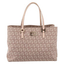 FENDI Zucchino Canvas Hand Bag Beige Gold Tone 8BH132 Auth bs37159A-13