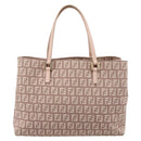 FENDI Zucchino Canvas Hand Bag Beige Gold Tone 8BH132 Auth bs37159A-2