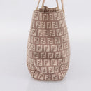 FENDI Zucchino Canvas Hand Bag Beige Gold Tone 8BH132 Auth bs37159A-3