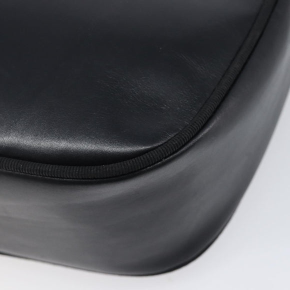 Salvatore Ferragamo Vala Shoulder Bag Leather Black Gold Tone Auth bs37160