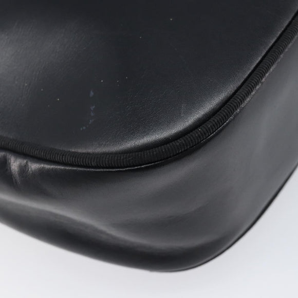 Salvatore Ferragamo Vala Shoulder Bag Leather Black Gold Tone Auth bs37160