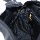 Salvatore Ferragamo Vala Shoulder Bag Leather Black Gold Tone Auth bs37160-23