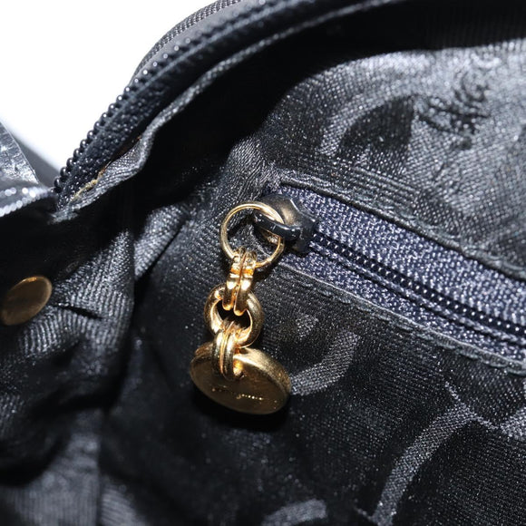 Salvatore Ferragamo Vala Shoulder Bag Leather Black Gold Tone Auth bs37160