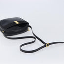 Salvatore Ferragamo Vala Shoulder Bag Leather Black Gold Tone Auth bs37160-7