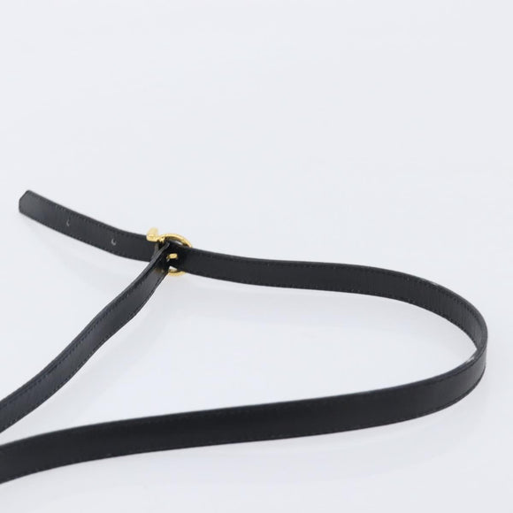 Salvatore Ferragamo Vala Shoulder Bag Leather Black Gold Tone Auth bs37160