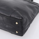 CELINE Tote Bag Leather Black Gold Tone Auth bs37162-15