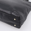 CELINE Tote Bag Leather Black Gold Tone Auth bs37162-17