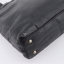 CELINE Tote Bag Leather Black Gold Tone Auth bs37162-18