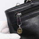 CELINE Tote Bag Leather Black Gold Tone Auth bs37162-20