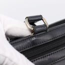 CELINE Tote Bag Leather Black Gold Tone Auth bs37162-8