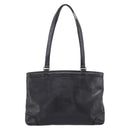 CELINE Tote Bag Leather Black Gold Tone Auth bs37162-2