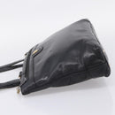 CELINE Tote Bag Leather Black Gold Tone Auth bs37162-3