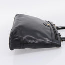 CELINE Tote Bag Leather Black Gold Tone Auth bs37162-4