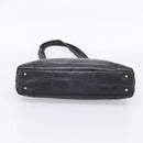 CELINE Tote Bag Leather Black Gold Tone Auth bs37162-5