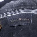 Salvatore Ferragamo Shoulder Bag Canvas Black Gold Tone Auth bs37163-12