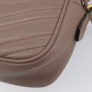 GUCCI GG Marmont Chain Shoulder Bag Leather Beige Gold Tone 447632 Auth bs37164-17