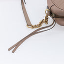 GUCCI GG Marmont Chain Shoulder Bag Leather Beige Gold Tone 447632 Auth bs37164-21