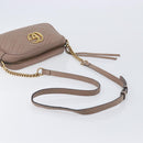 GUCCI GG Marmont Chain Shoulder Bag Leather Beige Gold Tone 447632 Auth bs37164-7