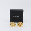 CHANEL Earring Metal Gold Tone CC Auth bs37165V-13