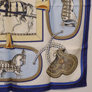 HERMES Carre 90 Scarf ”GRAND APPARAT” Silk Blue Auth bs37166-10