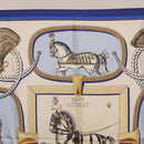 HERMES Carre 90 Scarf ”GRAND APPARAT” Silk Blue Auth bs37166-3