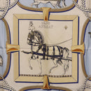 HERMES Carre 90 Scarf ”GRAND APPARAT” Silk Blue Auth bs37166-6
