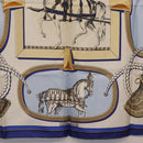 HERMES Carre 90 Scarf ”GRAND APPARAT” Silk Blue Auth bs37166-9