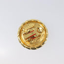 CHANEL Earring Metal Gold Tone Red CC Auth bs37169-5