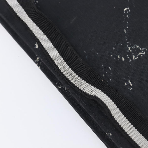 CHANEL Travel Line Long Wallet Canvas Black CC Auth bs37172