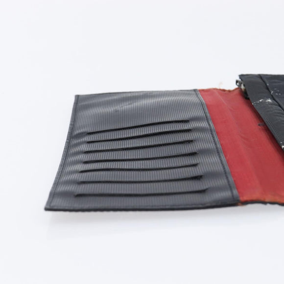 CHANEL Travel Line Long Wallet Canvas Black CC Auth bs37172