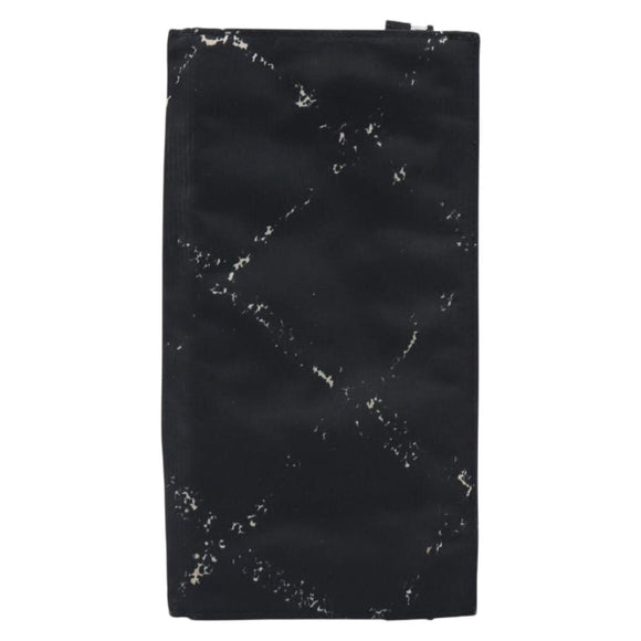 CHANEL Travel Line Long Wallet Canvas Black CC Auth bs37172